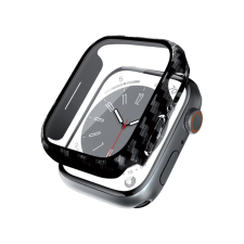 Crong CRG-45HS-CRB Apple Watch S7/S8/S9 Tok + Kijelzővédő - Karbon (45mm) (CRG-45HS-CRB) okosóra kellék