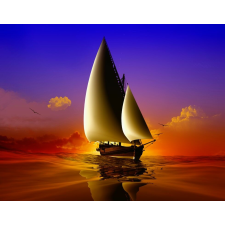  Cruise háttérkép. jacht, naplemente, 350 x 250 cm tapéta, díszléc és más dekoráció