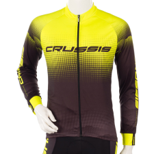 Crussis Hosszú ujjú kerékpáros felső Crussis fekete-fluor sárga XL biciklis mez