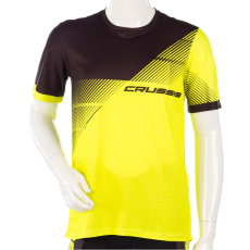Crussis Rövid ujjú sport felső Crussis fekete/sárga fluo S