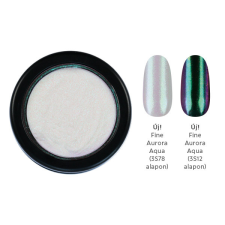 Crystal Nails - CHROMIRROR KRÓM PIGMENTPOR - FINE AURORA AQUA körömdíszítő