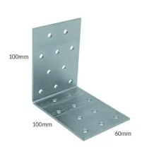 Csavar Sarokvas, sarokösszekötő 100x100x60x2mm CE-ETA tüzihorganyzott élvédő, sín, szegélyelem