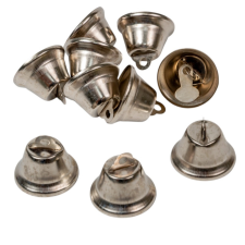  Csengő fém ezüst 3cm 10db-os csomag dekorációs kellék