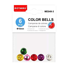  Csengő, vegyes színek,  6 db/cs. Mérete: 1,5 cm dekorációs kellék