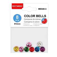  Csengő, vegyes színek, 8 db/cs. Mérete: 1,2 cm dekorációs kellék