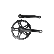 CSEPEL Touring négyszögtengelyes single speed hajtómű, acél, 46T, 170 mm, fekete kerékpár hajtómű