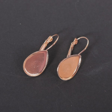 Csepp fülbevaló alap, 13 x 18 mm rózsaarany szín 1 pár ékszeralap