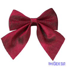  Csíkos bársony masni, 20 x 24cm - Bordó dekorációs kellék