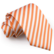   Csíkos nyakkendő - fehér/narancssárga nyakkendő