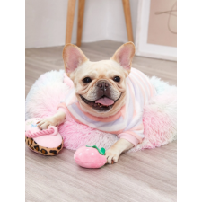  Csíkos rózsaszín-lila pulcsi, XXL-es kutyaruha