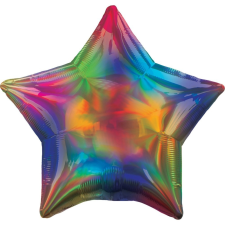 Csillag Hologrammos Rainbow Fólia lufi 43 cm party kellék