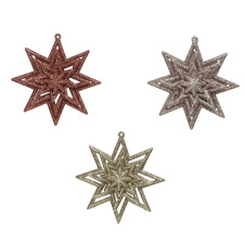  Csillagdísz műanyag akasztós 11cm karácsonyfadísz