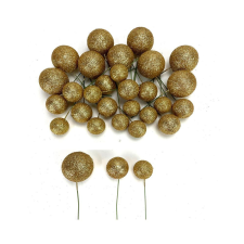  Csillámos gömb pick arany 30db/cs karácsonyfadísz
