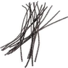  Csillámos zsenília drót fekete 30cm 100db-os dekorációs kellék