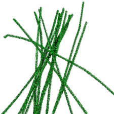  Csillámos zsenília drót zöld 30cm 100db-os dekorációs kellék