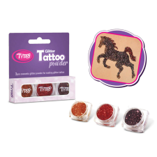  Csillámpor szett 3 x 2,5 ml Világosbarna, Piros, Barna csillámtetoválás