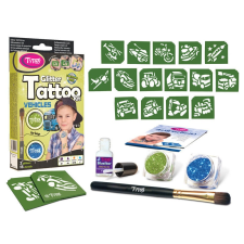  Csillámtetoválás szett, Járművek, 15 sablonnal és 2 csillámporral csillámtetoválás