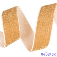  Csillogó bársony szalag 25mm x 10m - Arany dekorációs kellék