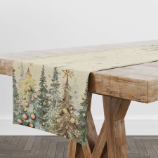  Csillogó erdő gobelin asztali futó 44x180 cm arany lurex lakástextília