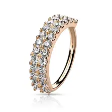  Csillogó Kövekkel Díszített Rosegold Színű Sárgaréz Karika Orr/Fülpiercing egyéb ékszer