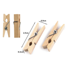  Csipesz fa natúr - 2,5 x 0,9 cm 10db/cs dekorációs kellék