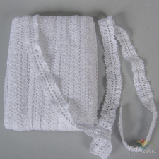  Csipke 100% pamut 2 oldalas, gumis 2cm széles, fehér dekorációs kellék