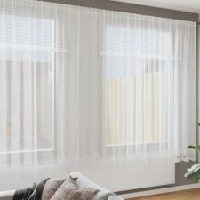  Csipkés Függöny függönyökkel Virágos Fehér 900 x 200 cm Poliészter lakástextília