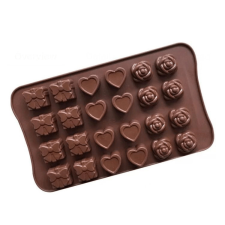 Csokoládé praliné formák, 22x14 cm Virág, szív, ajándék konyhai eszköz