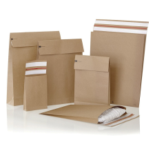  Csomagküldő karton tasak 250x350x50 mm erős barna kraft papírból 250db/doboz e-Green tasak