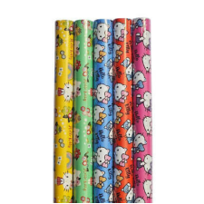 Csomagolópapír, hengeres, 70x200cm, Hello Kitty, 5 féle szín mintás csomagolópapír