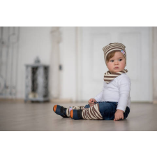  Csomós sapka, csík, barna babasapka, sál