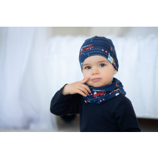  Csomós sapka, jármű, kék babasapka, sál