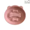  Csont mintájú kerámia evéslassító kutyatál - Rózsaszín