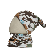  Csősál, dinó, barna babasapka, sál