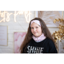  Csősál, nyuszi, rózsaszín babasapka, sál