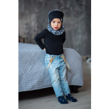  Csősapka, kocka, szürke-fekete babasapka, sál