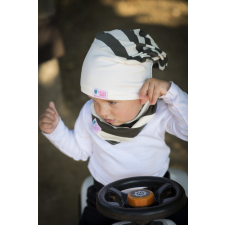  Csősapka, vastagcsík, sötétzöld-fehér babasapka, sál