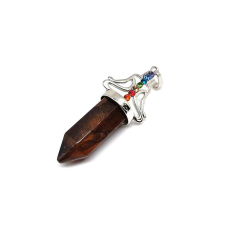 Csúcs medál fém buddha Tigrisszem 12x60mm medál