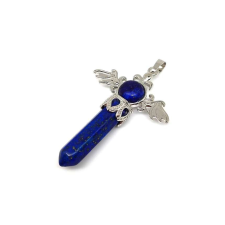  Csúcs medál fém szárny Lapis lazuli 4x5cm medál