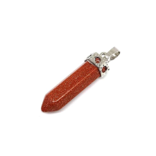  Csúcs medál hatszög Goldstone vörös 8x35mm medál