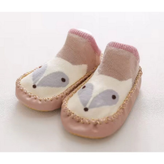  Csúszásgátlós babacipő, puha talpú babazokni - Fehér egérke-11 cm