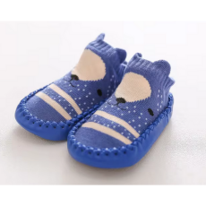  Csúszásgátlós babacipő, puha talpú babazokni - Sötétkék maci-11 cm