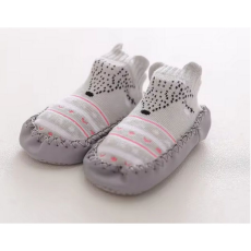  Csúszásgátlós babacipő, puha talpú babazokni - Szürke róka-13 cm