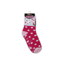 Csúszásgátlós gyerek bokazokni - Minnie egér - teliplüss- pöttyös - pink-fehér - 27-30 gyerek zokni