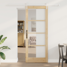  Csúszó ajtó szerszámkészlettel 83x211 cm Tömör fával építőanyag