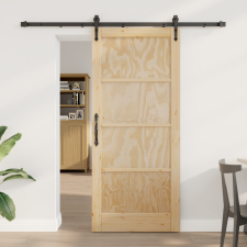  Csúszóajtó hardver szettel 78x202 cm Tömbfenyő építőanyag