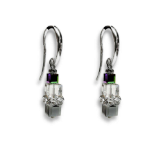 Cubic - Swarovski kristályos fülbevaló - ezüst fülbevaló