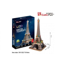 CubicFun 3D puzzle világítós Eiffel Tower LED világítással 82 db-os puzzle, kirakós