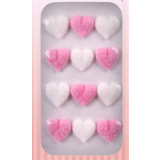  Cukor rózsaszín - fehér szívek csokoládé és édesség