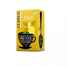  Cupper bio lemon&amp;ginger citrom-gyömbér gyümölcstea 20db 50 g tea